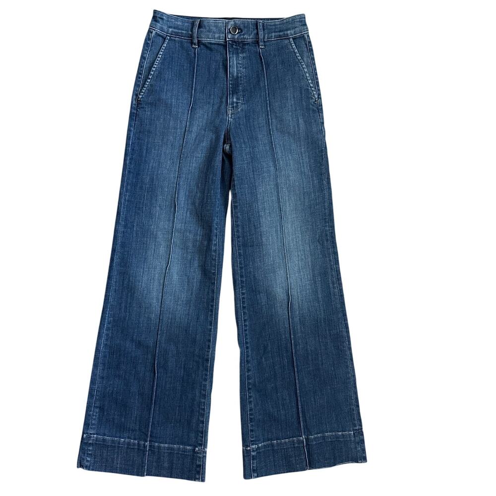 White House Black Market Extra High-Rise Wide Leg Trouser Soft Jeans Size 4 - Picture 3 of 8